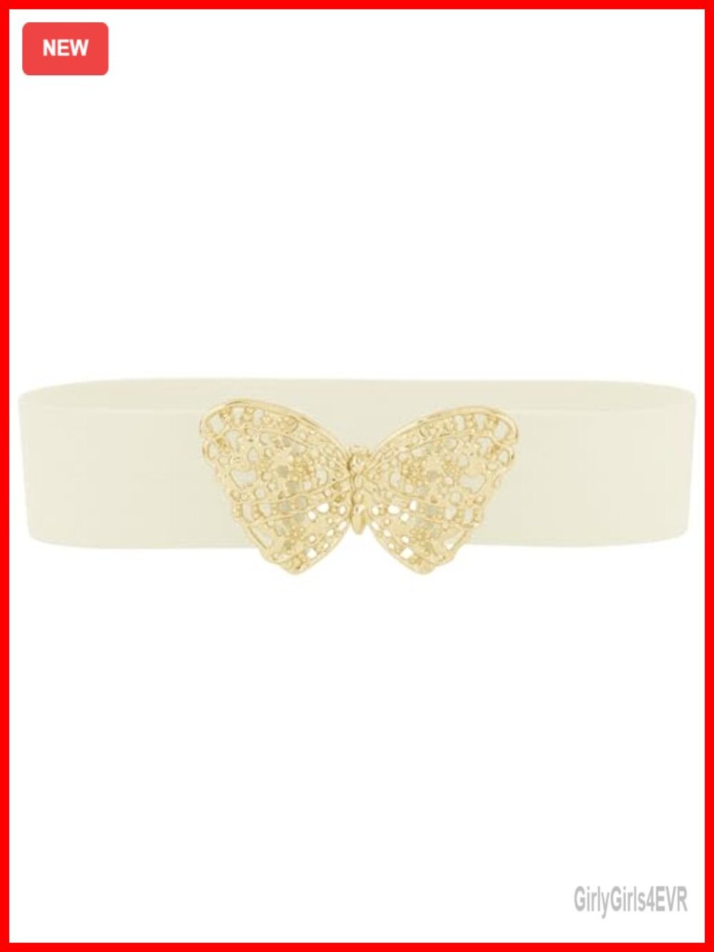 Women's Golden Butterfly Elastic Stretchy Belt Vintage Waistband for Dress Coat